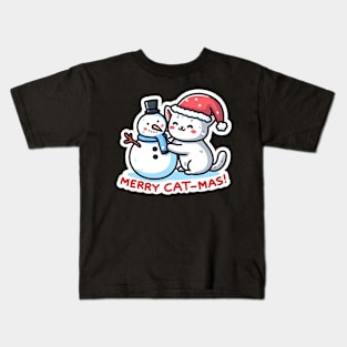 Merry Cat-Mas Kids T-Shirt